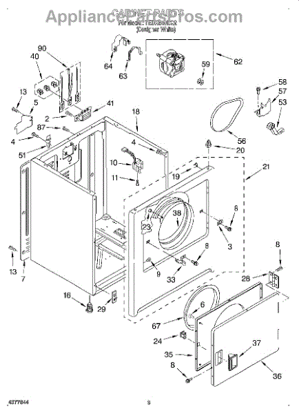 Parts for Estate TEDX640EQ2: Section Parts - AppliancePartsPros.com