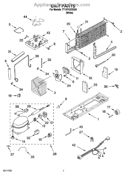 Parts for Estate TT18TKXSQ00: Unit Parts - AppliancePartsPros.com