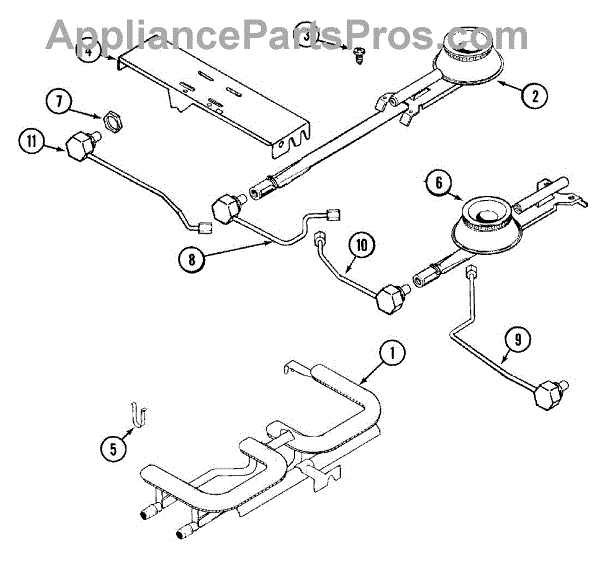 Parts for Jenn-Air CG205W: Burner / Manifold Assembly Parts ...