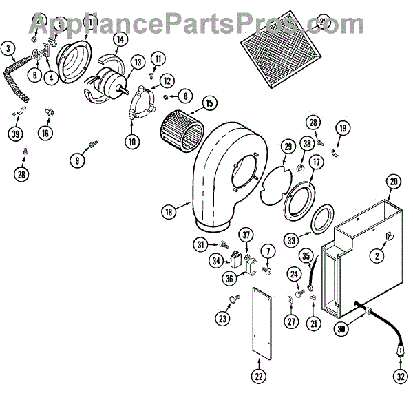 Parts for Jenn-Air JGD8348CDP: Blower Assembly-Plenum Parts ...