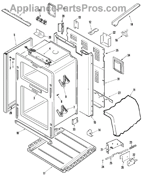 Whirlpool 74011142 Hinge, Oven Door - AppliancePartsPros.com admiral cooktop wiring diagram 