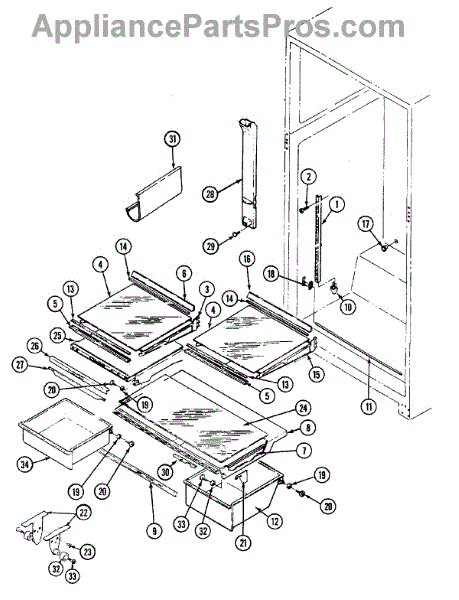 Parts For Jenn-air Jrte218b: Shelves & Accessories Parts 