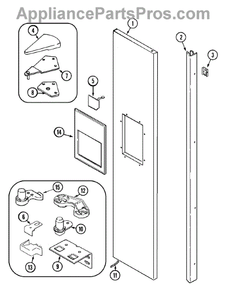 Parts for Jenn-Air JSD2789GES: Freezer Outer Door (JSD2789GES) Parts ...