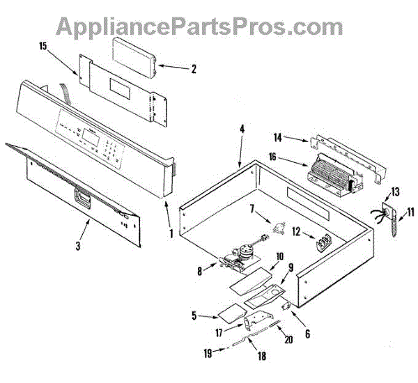 Parts for JennAir JJW8330DDS Control Panel and Internal Controls