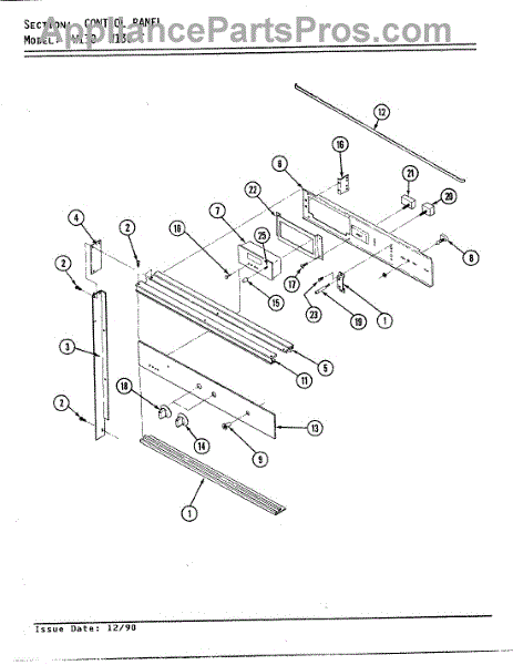 Parts for Jenn-Air W130: Control Panel (blk) Parts - AppliancePartsPros.com