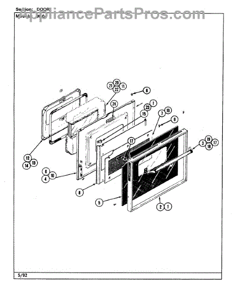 Parts for Jenn-Air W104: Door Parts - AppliancePartsPros.com