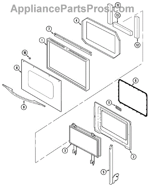 Parts For Jenn-air W30100w: Door Parts - Appliancepartspros.com