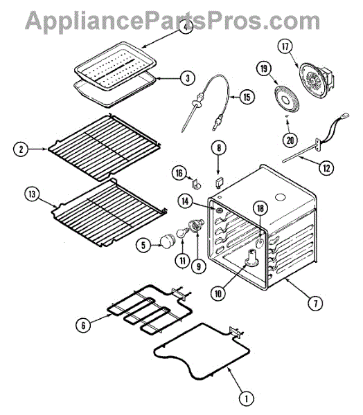 Parts for JennAir JJW9530CAS Oven Parts