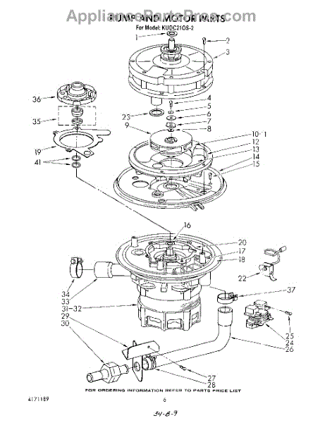 Parts for KitchenAid KUDC210S2: Pump and Motor Parts ...