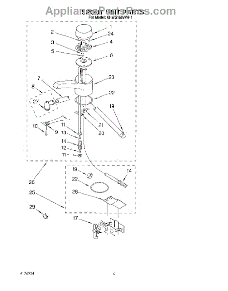 Parts For Kitchenaid Khws160vcr1 Section Parts 