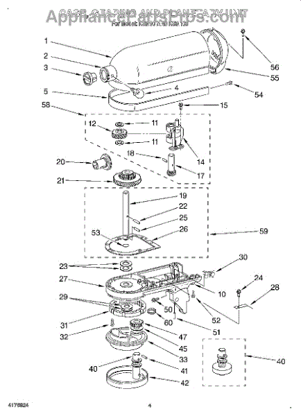 Parts for KitchenAid KSM90WH: Case, Gearing and Planetary Parts ...