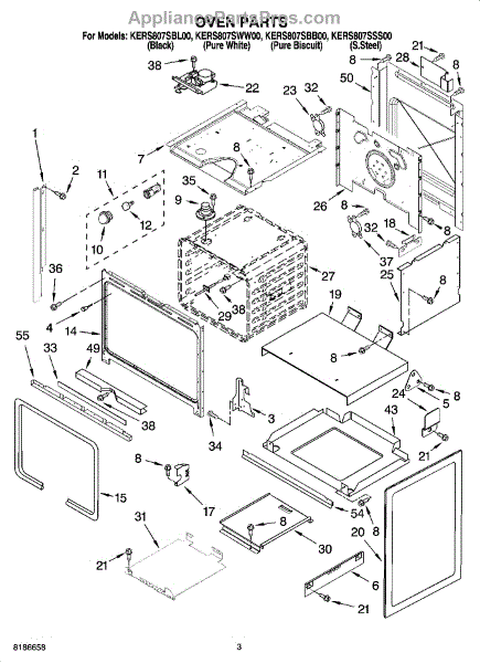 Parts for KitchenAid KERS807SSS00: Oven Parts - AppliancePartsPros.com