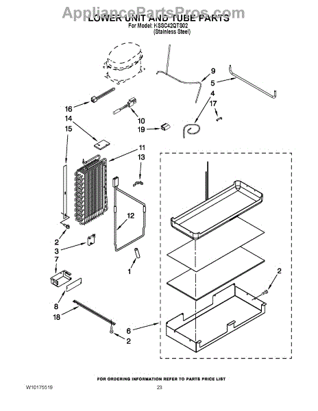 Parts For KitchenAid KSSC42QTS02 Lower Unit And Tube Parts   0029156429 4 