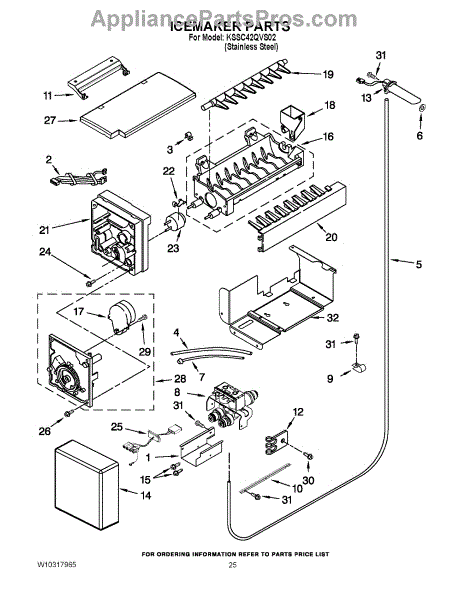 Parts for KitchenAid KSSC42QVS02: Icemaker Parts - AppliancePartsPros.com