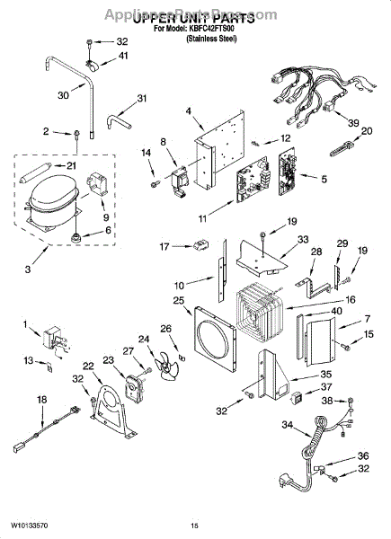 Parts for KitchenAid KBFC42FTS00: Upper Unit Parts - AppliancePartsPros.com