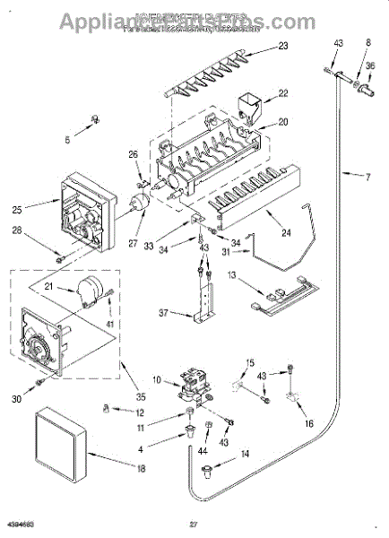 Parts for KitchenAid KSSS42QDX05: Icemaker, Literature Parts ...