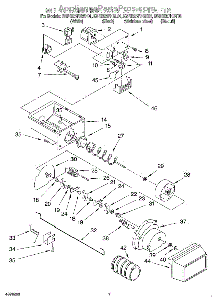 Parts for KitchenAid KSRB25FHSS01: Motor and Ice Container Parts ...