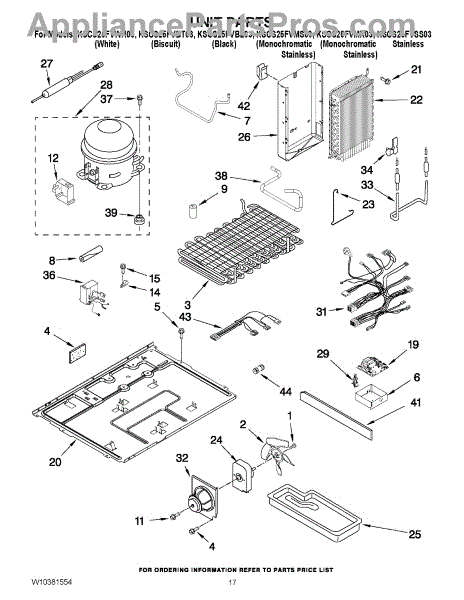 Parts for KitchenAid KSCS25FVMS03: Unit Parts - AppliancePartsPros.com