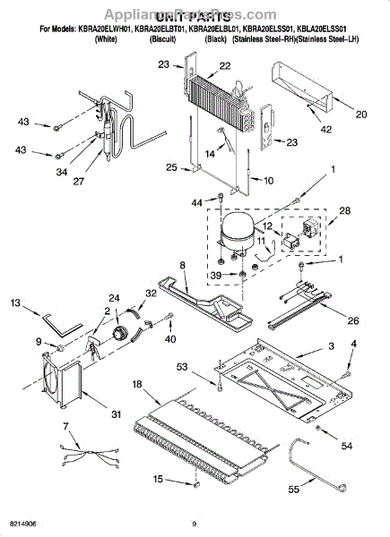 Parts for KitchenAid KBRA20ELSS01: Unit Parts - AppliancePartsPros.com