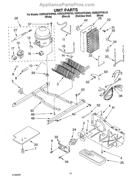 Parts for KitchenAid KSRD22FKSS03: Unit Parts - AppliancePartsPros.com