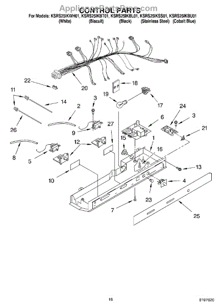 Parts for KitchenAid KSRS25IKSS01: Control Parts - AppliancePartsPros.com