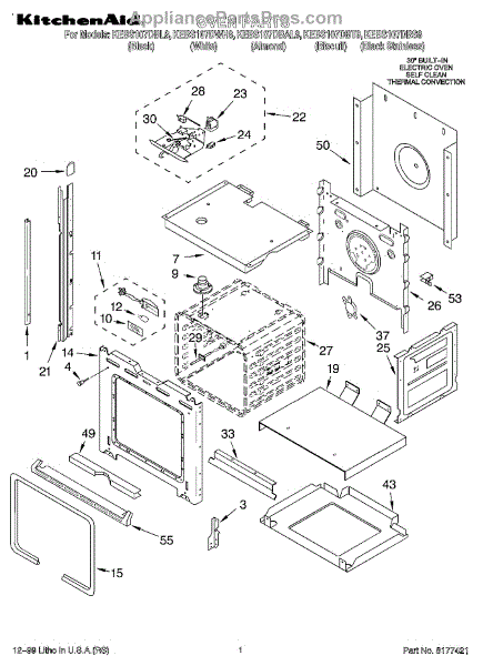 Parts for KitchenAid KEBS107DBS8: Oven Parts - AppliancePartsPros.com