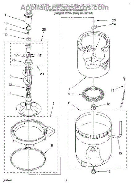 Parts for KitchenAid KAWS677EQ0: Agitator, Basket and Tub Parts ...