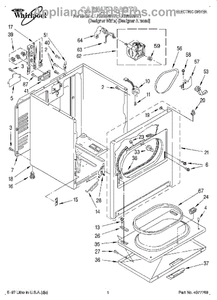 Parts for Whirlpool LER8858EQ1: Section Parts - AppliancePartsPros.com