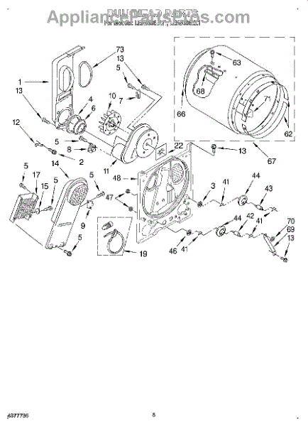 Parts For Whirlpool Ler5636eq1: Section Parts - Appliancepartspros.com