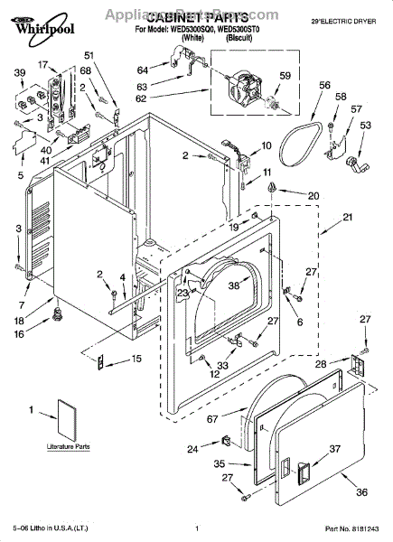 Whirlpool WPW10549553 Door Handle (AP6022843) - AppliancePartsPros.com