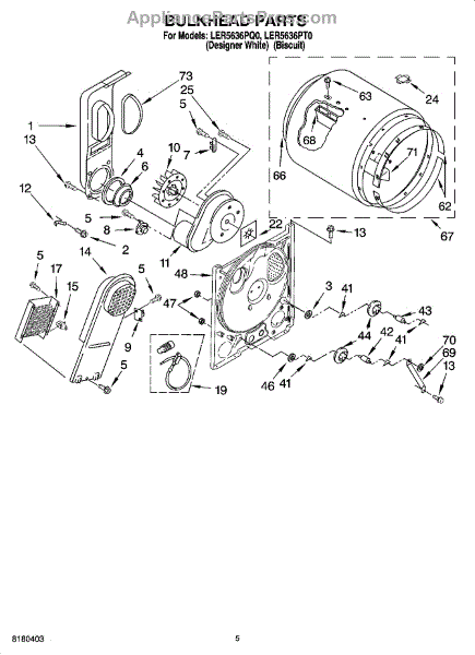 Parts for Whirlpool LER5636PQ0: Bulkhead Parts - AppliancePartsPros.com