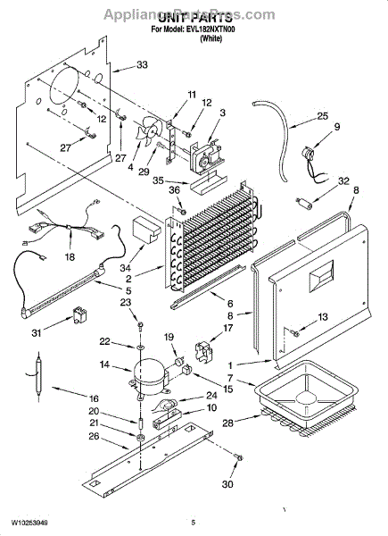 Parts for Whirlpool EVL182NXTN00: Unit Parts - AppliancePartsPros.com