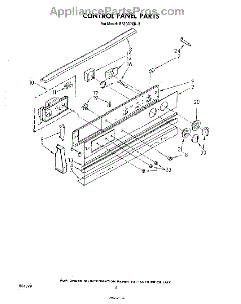 Parts for Whirlpool RS630PXK3: Control Panel Parts - AppliancePartsPros.com