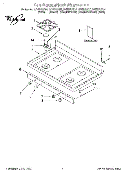 Whirlpool 8053905 Burner Grate (AP2990557) - AppliancePartsPros.com