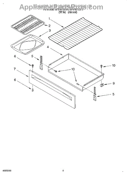 Parts for Whirlpool RF376PXEN0: Drawer and Broiler Parts ...