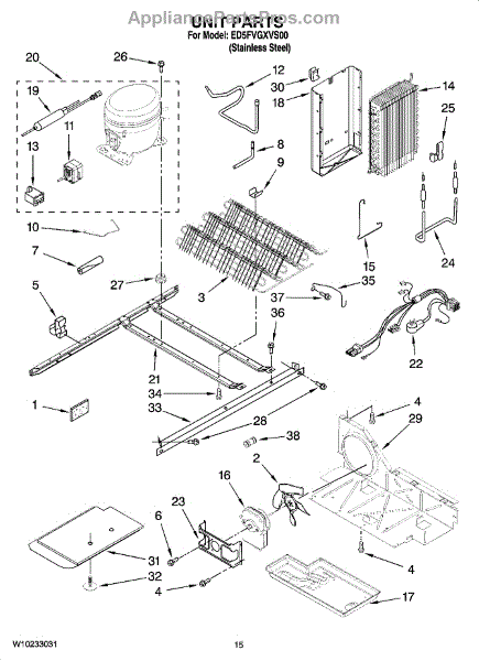 Parts for Whirlpool ED5FVGXVS00: Unit Parts - AppliancePartsPros.com