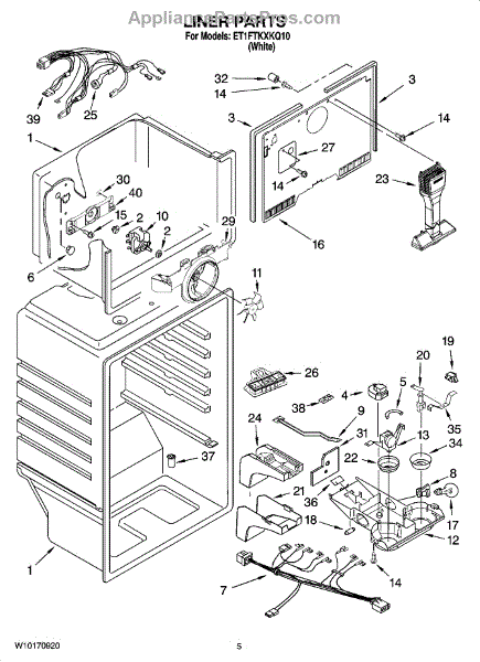 Parts for Whirlpool ET1FTKXKQ10: Liner Parts - AppliancePartsPros.com