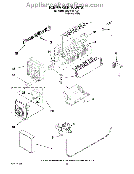 Parts for Whirlpool ED5HVAXVL01: Icemaker Parts - AppliancePartsPros.com