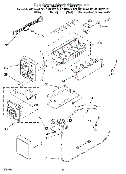 Parts for Whirlpool GS2SHAXLS02: Ice Maker Parts - AppliancePartsPros.com