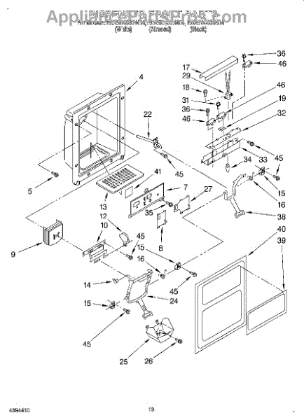 Parts For Whirlpool ED25DQXDW04: Dispenser Front Parts ...