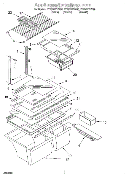 Whirlpool Wp2172748 Crisper Shelf Support (ap6005922 