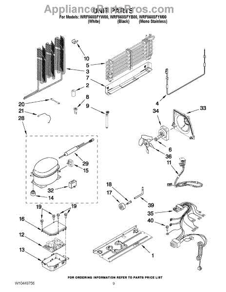 Parts for Whirlpool WRF560SFYM00: Unit Parts - AppliancePartsPros.com