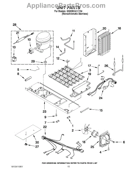 Parts for Whirlpool GSS26C4XXY04: Unit Parts - AppliancePartsPros.com