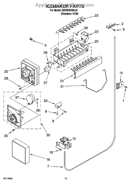 Parts for Whirlpool ED5RHEXNL03: Icemaker Parts, Optional Parts ...