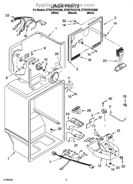 Parts for Whirlpool ET8WTKXKB09: Liner Parts - AppliancePartsPros.com