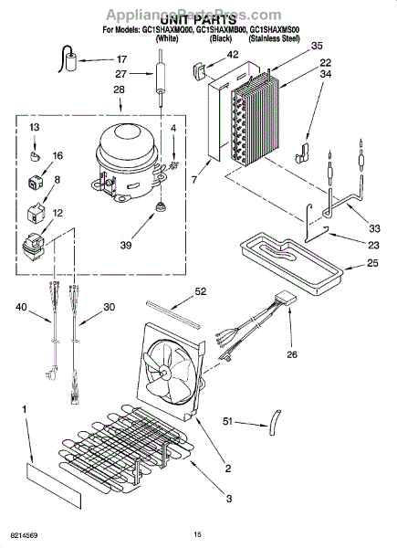 Parts for Whirlpool GC1SHAXMS00: Unit Parts - AppliancePartsPros.com