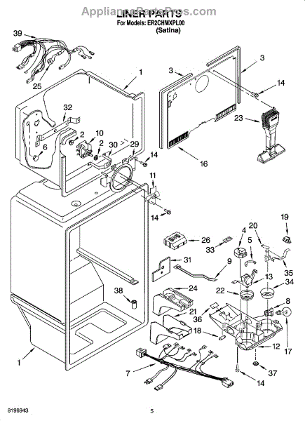 Parts for Whirlpool ER2CHMXPL00: Liner Parts - AppliancePartsPros.com