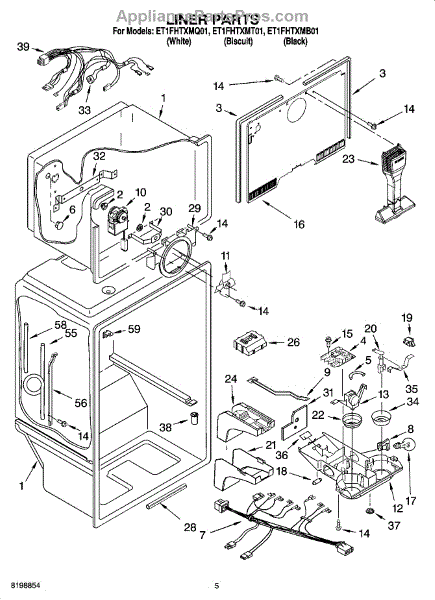 Parts for Whirlpool ET1FHTXMQ01: Liner Parts - AppliancePartsPros.com