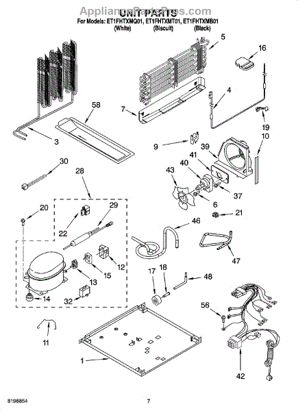 Parts for Whirlpool ET1FHTXMQ01: Unit Parts - AppliancePartsPros.com