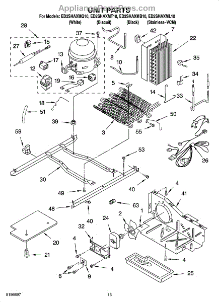 Parts for Whirlpool ED2SHAXMQ10: Unit Parts - AppliancePartsPros.com